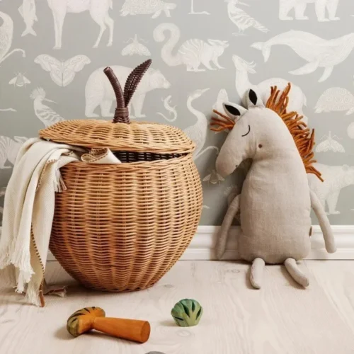 Nordic Wind Storage Basket Natural Rattan Weaving Toy Basket Bathroom With Lid Dirty Clothes Storage Home Decor Organizer Boxes