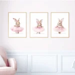 Whimsical Ballerina Bunny Canvas Set for Girls' Rooms - Image 4