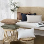 Set of 2 Decorative Linen Fringe Lumbar Throw Pillow Covers Boho Farmhouse Cushion Cover with Tassels Soft Pillowcase for Couch - Image 6