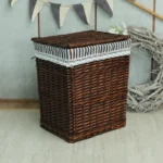 Lidded Rattan Woven Basket Decorative Laundry Hamper Toy Storage Solution Handcrafted Multi-Use Organizer - Image 6