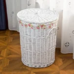 Dirty Hamper Rattan Storage Basket Dirty Clothes Household Clothes Storage Basket with Lid Hot Pot Shop Clothes Storage Basket - Image 4