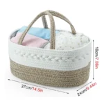 Multifunctional Mommy Bag Cotton Rope Diaper Bag Travel Portable Handbag Multifunctional Baby Products Organizer Basket - Image 4