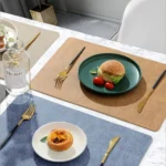 Placemats Dual Sided,Faux Leather Place Meal Mats Indoor Placemats for Dining Table Outdoor Square Non-Slip Washable Table Mats - Image 3