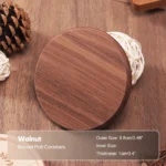 2PCS/Lot 8.8cm Walnut Wooden Coaster Round Square Beech Blank Wood Cup Mat Durable Heat Resistant Tea Coffee Cup Pad Placemats - Image 2