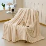 Luxurious Faux Rabbit Fur Throw Blanket - Soft, Warm & Cozy for Couch, Bed, Office, and Travel - Image 6