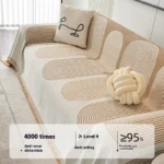 Chic Nordic Chenille Sofa Cover Set with Elegant Tassels - Image 2