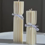 1PC Creative Soy Wax Candle Luxury White Tapered Column Geometric Scented Candle Birthday Gift Bedroom Atmosphere Lamp Decor - Image 2