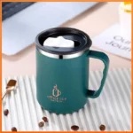16oz Thermal Mug Coffee Cup with Lid Stainless Steel Insulated Mug Drinkware Double Wall Coffee Tumbler Handle Heat-resistant