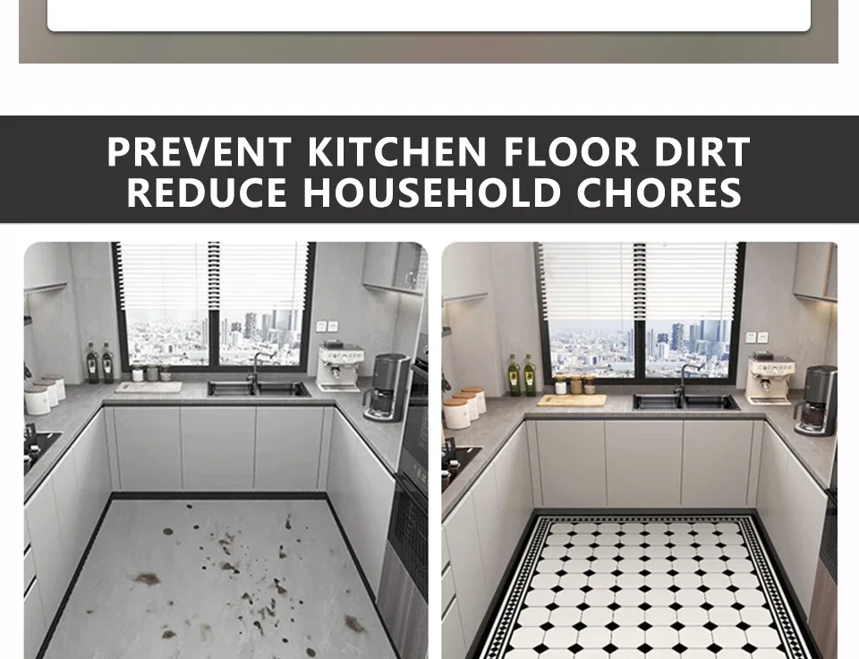 Kitchen Pvc Mat Waterproof PVC Leather Carpet Non-slip Oil-proof Home Decoration Foot Mats Long Anti-slip Area Rugs Household 4 kf S11cf8d30496e48099d5d0847fe901402u