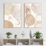 Bohemian Beige Geometric Canvas Art for Chic Interiors