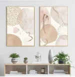 Bohemian Beige Geometric Canvas Art for Chic Interiors