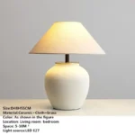 FAIRY Nordic Ceramic Brass Table Lamp - Modern Art LED Creative Desk Light for Living Room Bedroom Study - Image 2