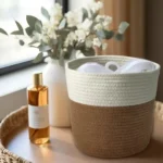 Cotton Rope Woven Storage Basket Light Luxury Dirty Clothes Bucket Home Laundry Bucket Foldable Miscellaneous Storage Basket - Image 4