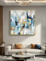 Scrolled Abstract Oil Painting on Canvas – High-End Hand Painted Wall Art for Home Decor