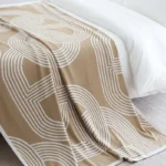 Soft Khaki Knitted Blanket Gray Bedspread Modern Geometric Decorative For Sofa Throw Warm Living Room Bedding Home Decorations - Image 2