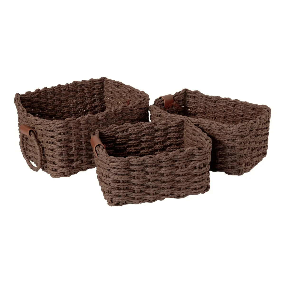 Woven Storage Basket, Paper Rope Storage Basket with Handle, Small Woven Basket for Organising, Decorated Cute Gift Basket - Image 4