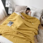 Premium Pure Cotton Waffle Weave Thermal Blanket Soft Comfortable Throw Blankets Lightweight Bed Cover Bedspreads All Season - Image 6