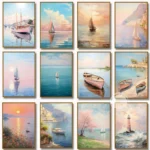 Coastal Serenity: Lone Sailboat Amalfi Canvas Art Print