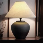 Japanese Wabi Sabi style ceramic desk lamp, new-style Chinese designer style, homestay hotel living room bedroom bedside lamp
