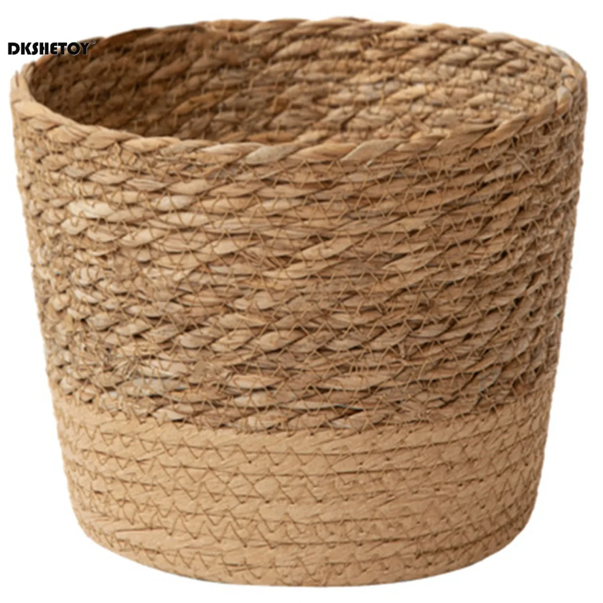 Natural seaweed woven flowerpot Vintage Style Flower Basket Large Capacity Straw Woven Planter for Family Friend Neighbor Gift - Image 5
