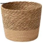 Natural seaweed woven flowerpot Vintage Style Flower Basket Large Capacity Straw Woven Planter for Family Friend Neighbor Gift - Image 5