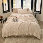 Ultra Soft Taffeta Luxury Throw Blanket Lightweight Multi Purpose for Bed Sofa Travel Napping Cozy Warm Plush Cream White Gift - Image 5