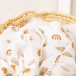 Soft & Breathable Gauze Swaddle Blanket - 120x110CM Bamboo Cotton for Ultimate Comfort and Security - Image 4