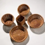 Hardness Rattan Wicker Woven Serving Baskets Handwoven 10 Styles Bread Fruit Vegetables Basket Household Rattan Basket - Image 2