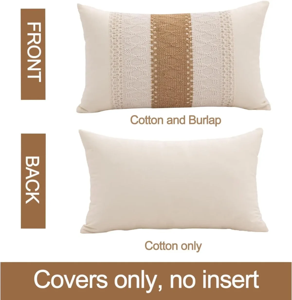 30x50cm Boho Decorative Throw Pillow Cover Cotton & Burlap Textured Striped Woven Bohemian Cushion Cover for Sofa Couch Car - Image 6
