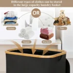 Amazon Large Capacity Foldable Laundry Basket Toy Organizer Bathroom Clothes Dirty Laundry Storage Bin Foldable Wicker Basket - Image 3