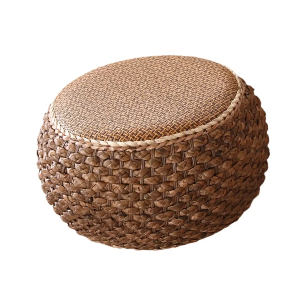 Rattan Pouf Ottoman Round Footrest Lightweight Comfortable Foot Stool for - Image 3