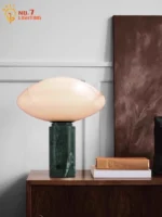 Danish Minimalist Green Marble Table Lamp LED E27 Nordic Designer Desk Lights Home Decor Bedroom Bedside Living Room Background - Image 3
