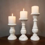 Charming White Wooden Candle Holder for Cozy Home Vibes