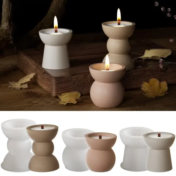 Funnel Shape Bottle Candlestick Cement Concrete Molds DIY Decoration Candle Holder Gypsum Plaster Mould Candle Vessel Resin Mold
