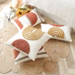 Circle Cushion cover 45x45cm/30x50cm Burnt Half Orange Pillow Cover Gematric Tufted for Living Room Sofa Couch Bedroom Bed Chair - Image 6