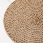 Set of 4 Jute Placemats Natural Material Non-Slip Heat Resistant Woven Round Placemat for Party Wedding Kitchen Dining Table Mat - Image 6