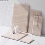 Wabi Sabi style natural cave stone flat plate Irregular edged beige cave stone tray Aromatherapy perfume jewelry storage tray