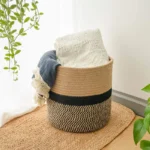 Cotton Rope Plant Basket Large Capacity Hand-Woven Flower Pot Holder Indoor Planter Storage Basket For Store Plants Toys Clothes - Image 2