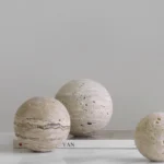 Wabi-Sabi Travertine Marble Sphere, Hand-Polished Natural Stone Ball Decor for Living Room, Entryway, office, Hotel Organic - Image 6