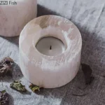 Natural Ore Cylindrical Candle Holders Desk Decoration White Gypsum Candlestick Wax Melt Burner Creative Home Aroma Container - Image 2