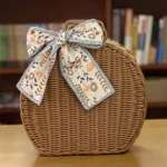 Practical Round Wicker Suitcase Large Capacity Dust-proof Picnic Basket Handmade Anti-impact Sundries Organizer for Home - Image 5