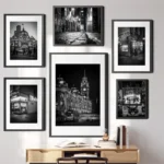 Black White Modern Australia Melbourne City Photo Posters and Prints Canvas Printing Wall Art Picture for Living Room Home Decor - Image 2