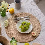 Pot Mats Handwoven Rattan Placemat Round Heat Insulation Mat Natural Grass Woven Table Mats for Dining Home Wedding Decor - Image 2