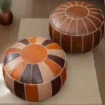 Decorative Moroccan PU Leather Pouf Soft Round Cushion Without Core Unstuffed Cushion Pillow Modern Home Decor for Living Room - Image 3