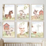 Whimsical Farm Animal Canvas Prints for Kids’ Room Decor - Image 2