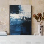 Deep Blue Abstract Canvas: Elevate Your Modern Home Decor - Image 3
