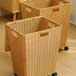 Nordic Style Wheeled Laundry Basket with Cover for Easy Use