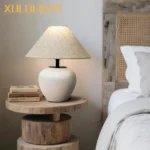 Ceramic Desk Lamp Wabi Sabi Style Mushroom Lamp Retro Bedside Decoration Table Lamp Bedroom Study Decoration Light Fixture