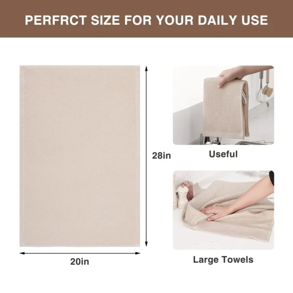 HAPIHAPPY Eco-Friendly Cotton Kitchen Towels - Waffle Weave Style