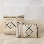 Boho Embroidery Cushion Cover Beige Black Tassels Pillow Cover 45x45cm/ 30x50cm Daisy Home Decoration Sofa Pillowcase - Image 5